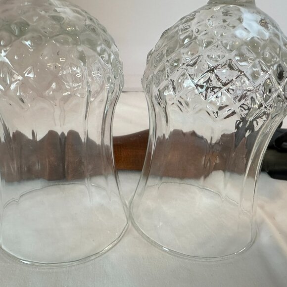 Homco Vtg Dark Wood Double Candelabra Sconce w/2 Clear Crystal Glass Pattern - Picture 9 of 9